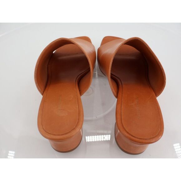 Mansur Gavriel Sun Slide Sandal Mule Size 36 EU 6 US Brown Leather Block Heel - Picture 7 of 13
